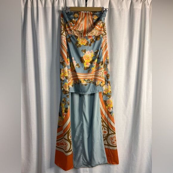 Anthropologie x Vineet Bahl Strapless Printed Cape Dress NWOT - Picture 5 of 9